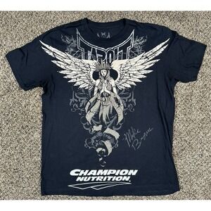 Vintage Tapout T-Shirt Men's Black Mike Brown Autograph MMA UFC Y2K Graphic Tee
